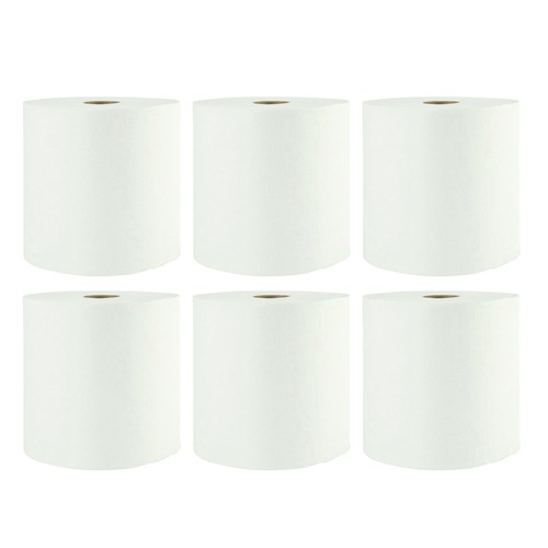 Perforated Roll & Hand Towels | Boardwalk BWK35XTRA 8 in. x 800 ft. 1-Ply Xtra Roll Towels - White (6/Carton) image number 0