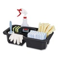 Janitorial & Housekeeping Carts | Rubbermaid Commercial 2202586 Cleaning Caddy Compatible with Full-Size and Compact Housekeeping Carts - Black (6/Carton) image number 2