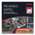 Perforated Roll & Hand Towels | WypAll 41055 12.4 in. x 12.2 in. Power Clean Jumbo Roll X80 Heavy Duty Cloths - Red (1/Carton) image number 7