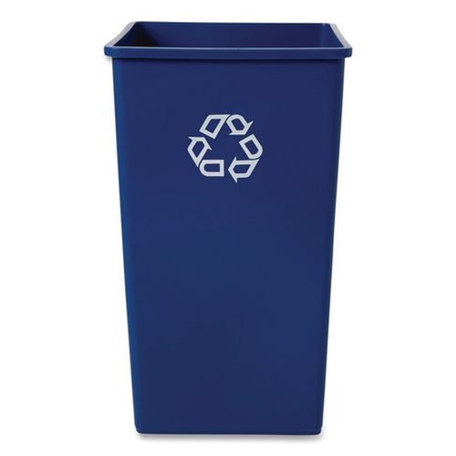 Indoor Waste Receptacles | Rubbermaid Commercial FG395973BLUE 50 gal. Plastic Square Recycling Container - Blue image number 0