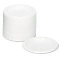 Plates | Tablemate 7644WH 7 in. Diameter Plastic Dinnerware Plates - White (125/Pack) image number 1