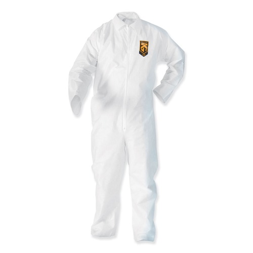 Clothing Protection | Ansell 38932 A35 Zipper Front, Elastic Wrists and Ankles Liquid and Particle Protection Coveralls - 3X-Large, White (25/Carton) image number 0