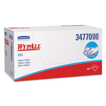 WypAll 34770 1/4 Fold 11 in. x 23 in. General Clean X60 Cloths - White (900/Carton)