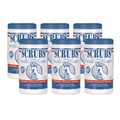 Hand Sanitizing Wipes | SCRUBS 42230 10 x 12 1-Ply Hand Cleaner Towels - Blue/White/Citrus (6/Carton) image number 0
