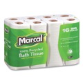 Perforated Roll & Hand Towels | Marcal 16466 100% Recycled 2 Ply Septic Safe Bath Tissue - White (96/Carton) image number 2