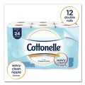 Perforated Roll & Hand Towels | Cottonelle 12456 Clean Care 1-Ply Septic Safe Bathroom Tissue - White (12/Pack) image number 1