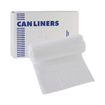 HIGH DENSITY TRASH BAGS | Boardwalk Z4833RNKR01 16 Gallon 6 mic 24 in. x 33 in. Perforated Roll High-Density Can Liners - Natural (50 Bags/Roll, 20 Rolls/Carton)