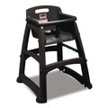 High Chairs | Rubbermaid Commercial FG780508BLA Sturdy Chair Youth Seat with Casters Black image number 0