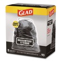 Drawstring & Kitchen Bags | Glad 78952 30 in. x 33 in. 30 gal. 1.05 mil. Drawstring Large Trash Bags - Black (90/Carton) image number 1
