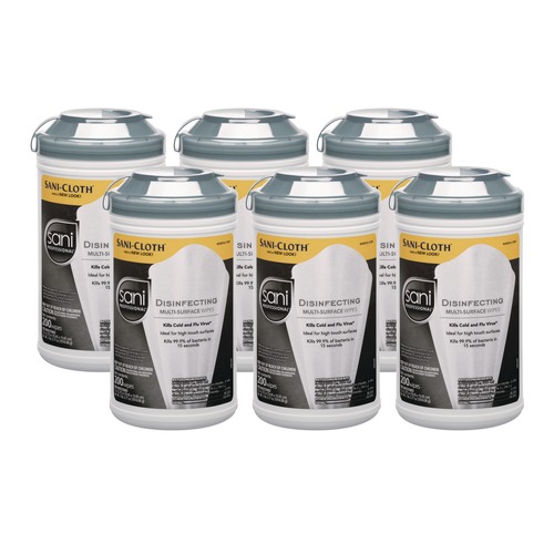 Cleaning Cloths & Wipes | Sani Professional NIC P22884 7.5 in. x 5.38 in. Disinfecting Multi-Surface Wipes - White (6/Carton) image number 0