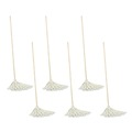 Mops | Boardwalk BWK112C Handle/Deck Mops with No. 12 Head and 48 in. Handle - White Cotton Head/Natural Wood Handle (6/Pack) image number 0
