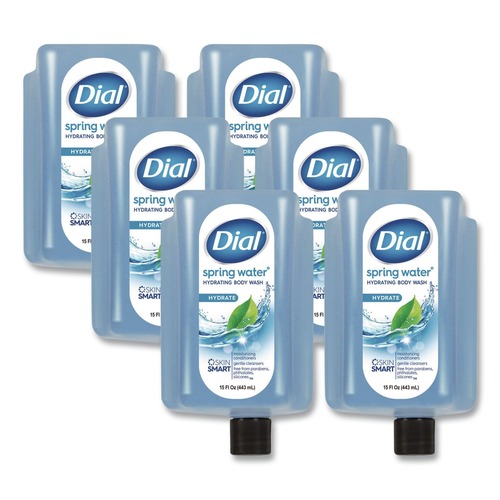 Personal Shampoos, Conditioners, & Body Washes | Dial Professional 17000 99804 15 oz. Body Wash Refill for Versa Dispenser - Spring Water Scent (6/Carton) image number 0