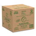 Plates | Dart 9CPWQR 9 in. Diameter 3 Compartment Quiet Classic Laminated Foam Plates - White (500/Carton) image number 3