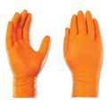 Food Service Disposable & Single Use Gloves | Ammex GWON46100 8 mil Heavy-Duty Industrial Powder-Free Nitrile Gloves - Large, Orange (1000/Carton) image number 1