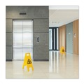 Signs | Boardwalk 3485217 10 in. x 2 in. x 26 in. 2-Sided Site Safety Wet Floor Caution Sign - Yellow image number 4
