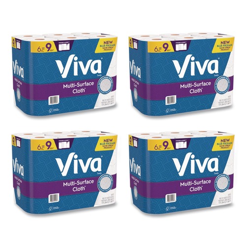 Perforated Roll & Hand Towels | Viva 49413 11 in. x 5.9 in. 2-Ply Multi-Surface Cloth Choose-A-Sheet Kitchen Roll Paper Towels - White (24/Carton) image number 0