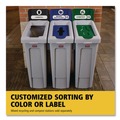 Indoor Waste Receptacles | Rubbermaid Commercial 2185055 Slim Jim Recycling Station Kit 1-Stream Mixed Recycling 23 gal Plastic Gray/Blue image number 4