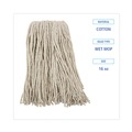 Mop Heads | Boardwalk BWK216CCT 16 oz. Cotton Premium Cut-End Wet Mop Heads - White (12/Carton) image number 4