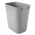 Indoor Waste Receptacles | Rubbermaid Commercial FG295500GRAY 3.5-Gallon Rectangular Deskside Plastic Wastebasket - Gray image number 2