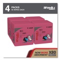 Perforated Roll & Hand Towels | WypAll 41029 Power Clean X80 12.5 in. x 12 in. Heavy-Duty Cloths - Red (50/Box, 4 Boxes/Carton) image number 2