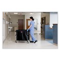 Carts | Rubbermaid Commercial 1881750 9.96 cu ft. 24.1 in. x 35.7 in. x 34 in. Collapsible X-Cart - Black/Silver image number 4
