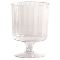 Cups | WNA WNA CCW5240 5 oz. Fluted Classic Crystal Plastic Wine Glasses on Pedestals - Clear (10/Pack, 24 Packs/Carton) image number 0