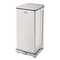 Waste Receptacles | Rubbermaid Commercial FGST24SSPL 13 gal. Defenders Heavy-Duty Steel Step Can - Stainless Steel image number 0