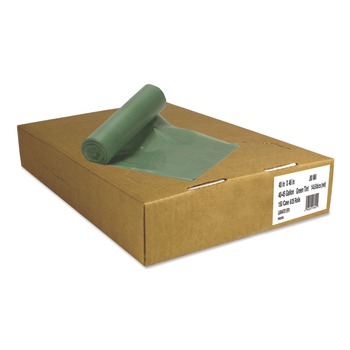 PRODUCTS | Heritage L8046TE ER1 Eco Blend Max 40 in. x 46 in. 0.8 mil 45 Gallon Can Liners - Green (25 Bags/Roll, 6 Rolls/Carton)