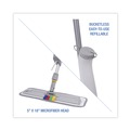 Mops | Boardwalk BWKBWMS16MFM 59 in. Bucketless Microfiber Mop System Kit - Gray image number 3