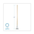 Mop Handles | Boardwalk BWK603 1.13 in. x 62 in. #20plus Screw Clamp Metal Head Wooden Mop Handle - Natural image number 3