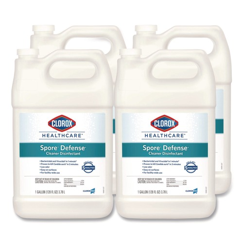 Disinfecting & Cleaning Solutions | Clorox Healthcare CLO32122 Spore Defense 1-Gallon Refill Bottle Closed System Cleaner Disinfectant (4/Carton) image number 0