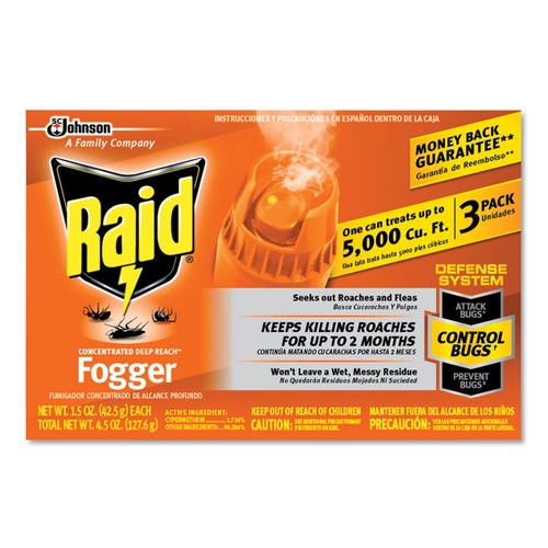 Insect Repellents | Raid 305690 1.5 oz. Aerosol Spray Concentrated Deep Reach Fogger (12/Carton) image number 0