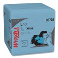 Perforated Roll & Hand Towels | WypAll 05776 L40 1/4 Fold 12.5 in. x 12 in. Wiper - Blue (56/Box, 12 Boxes/Carton) image number 1