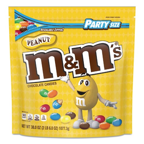 Candy, Gum & Mints | M & M's 55116 38 oz. Bag Milk Chocolate Candies - Milk Chocolate and Peanuts image number 0