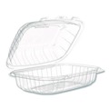 Cleaning Cloths & Wipes | Dart 69PPHT1 6.5 in. x 9 in. x 3 in. ProPlanet Microwaveable Hinged Plastic Containers - Clear (300/Carton) image number 2