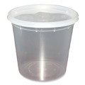 Food Containers & Lids | GEN TD40024E Plastic Deli 24 oz. Plastic Container with Lid - Clear (240/Carton) image number 1