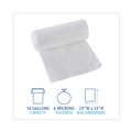 High-Density Trash Bags | Boardwalk Z4824RNKR01 10 Gallon 6 mic 24 in. x 23 in. Perforated Roll High-Density Can Liners - Natural (50 Bags/Roll, 20 Rolls/Carton) image number 4