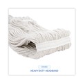 Mop Heads | Boardwalk BWK216RCT 16 oz. Rayon Premium Cut-End Wet Mop Heads - White (12/Carton) image number 6