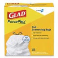 Drawstring & Kitchen Bags | Glad 78526 13 Gallon 0.72 mil 24 in. x 27.38 in. Tall Kitchen Drawstring Trash Bags - Gray (100/Box) image number 0