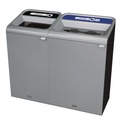 Indoor Waste Receptacles | Rubbermaid Commercial 1961629 33 Gallon Configure 1 Stream Mixed Recycling Waste Receptacle - Gray image number 2