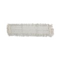 Mop Heads | Boardwalk BWK1636 36 in. x 5 in. Disposable Cotton/Synthetic Dust Mop Head with Sewn Center Fringe - White image number 0