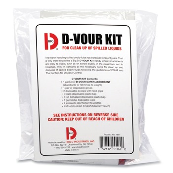  | Big D Industries 016900 D'vour Powder All Inclusive Clean-up Kit (6/Carton)