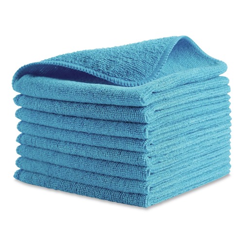 Cleaning Cloths & Wipes | Rubbermaid Commercial 1820579 12 in. x 12 in. Microfiber Cleaning Cloths - Blue (24/Pack) image number 0