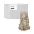 Mop Heads | Boardwalk BWK324C 24 oz. Premium Saddleback Head Cotton Fiber Mop Head - White (12/Carton) image number 2