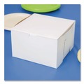Bakery Boxes & Containers | SCT 9455 8 in. x 8 in. x 5 in. One-Piece Non-Window Paper Bakery Boxes - White (100/Carton) image number 3