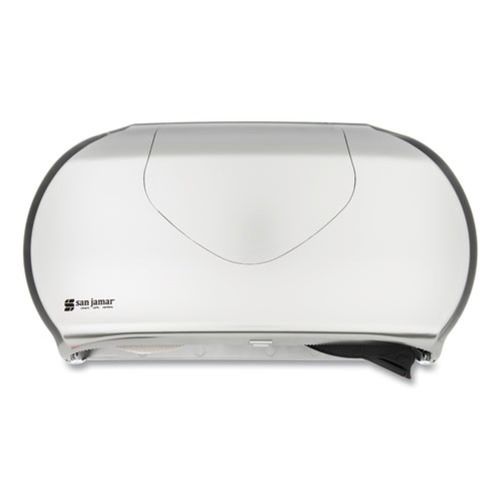 Toilet Tissue Dispensers | San Jamar R4070SS 9 in. Roll 19.25 in. x 6 in. x 12.25 in. Twin Jumbo Bath Summit Tissue Dispenser - Faux Stainless Steel image number 0