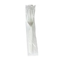 Disposable Forks | Boardwalk BWKFORKWHPSIW Heavyweight Wrapped Polystyrene Plastic Fork Cutlery - White (1000/Carton) image number 2