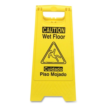 SIGNS | Impact 9152W 12.05 in. x 1.55 in. x 24.3 in. Bilingual Wet Floor Sign - Yellow