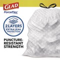 Drawstring & Kitchen Bags | Glad 78899 ForceFlex 24 in. x 27.38 in. 13 Gallon Kitchen Drawstring Trash Bags - Fresh Clean Scent/White (240/Carton) image number 4