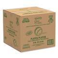 Plates | Dart 9CPWQR 9 in. Diameter 3 Compartment Quiet Classic Laminated Foam Plates - White (500/Carton) image number 0